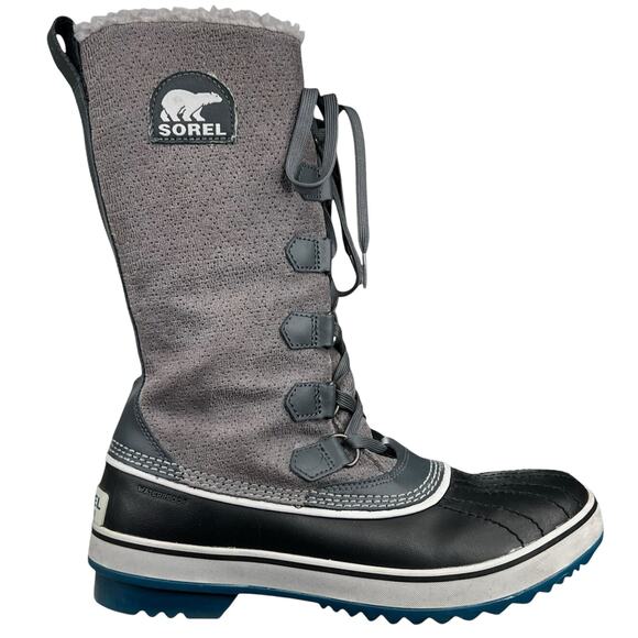 Sorel Women’s Tivoli Grey Lace Up Winter Boot Size US 9.5 - Picture 1 of 10